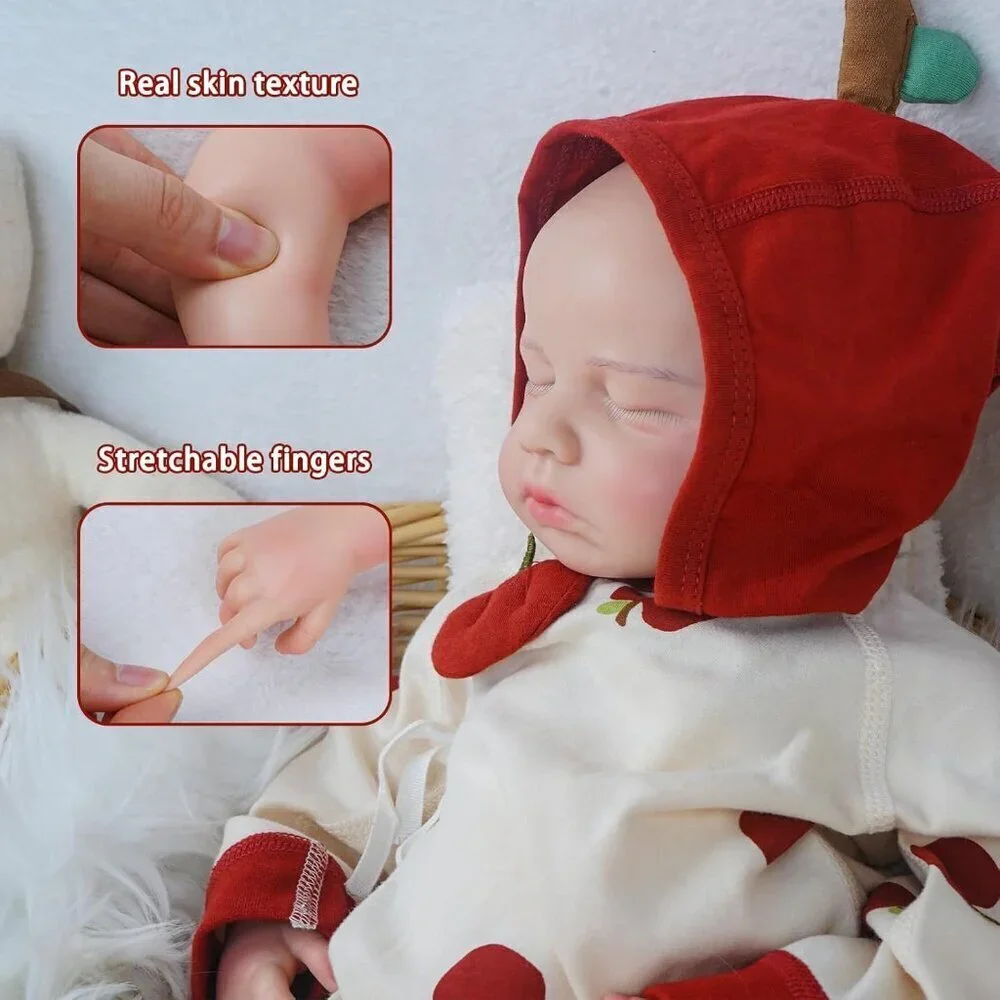 🆕18.9in Full Silicone Reborn Baby Girl Dolls Lifelike Weighted Doll Gift Toy